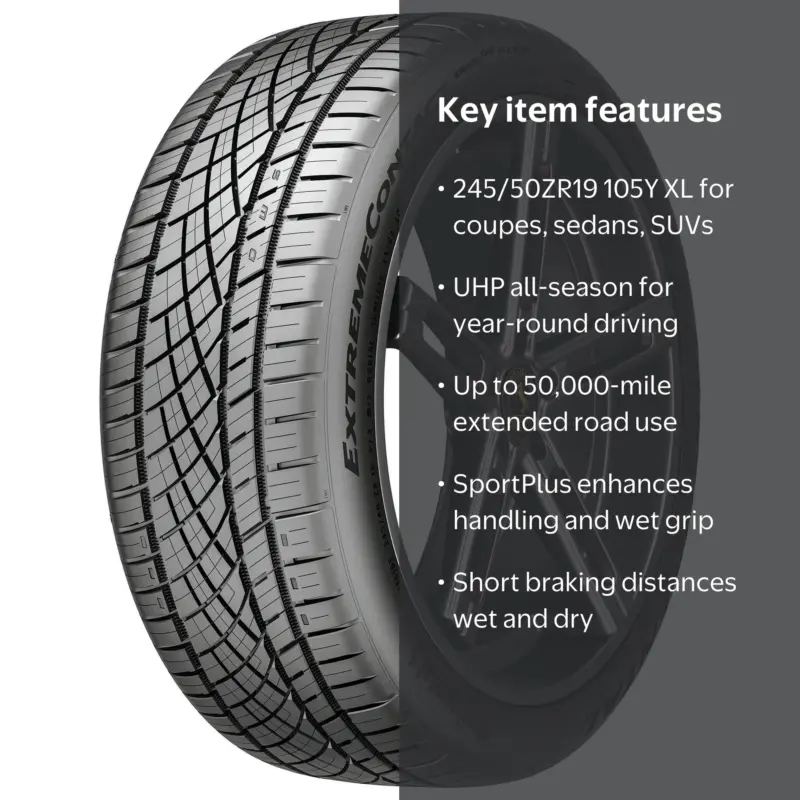 CONTINENTAL 245/50ZR19 XL EXTREMECONTACT DWS06 PLUS PASSENGER/CUV/SUV