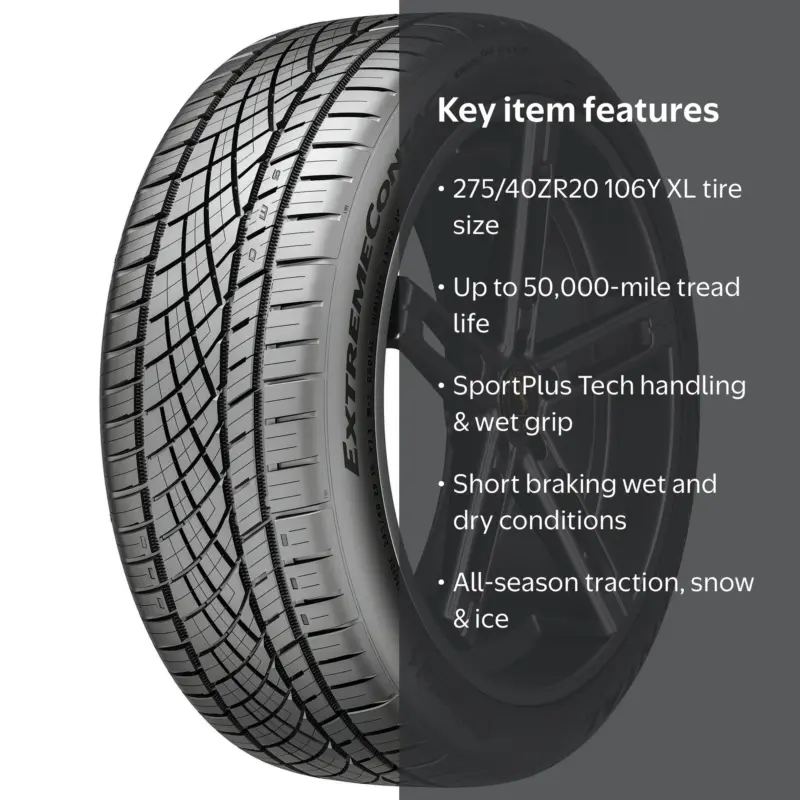 CONTINENTAL 275/40ZR20 XL EXTREMECONTACT DWS06 PLUS PASSENGER/CUV/SUV