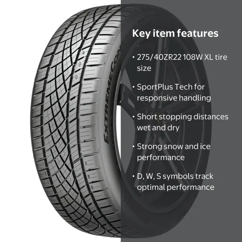 CONTINENTAL 275/40ZR22 XL EXTREMECONTACT DWS06 PLUS PASSENGER/CUV/SUV